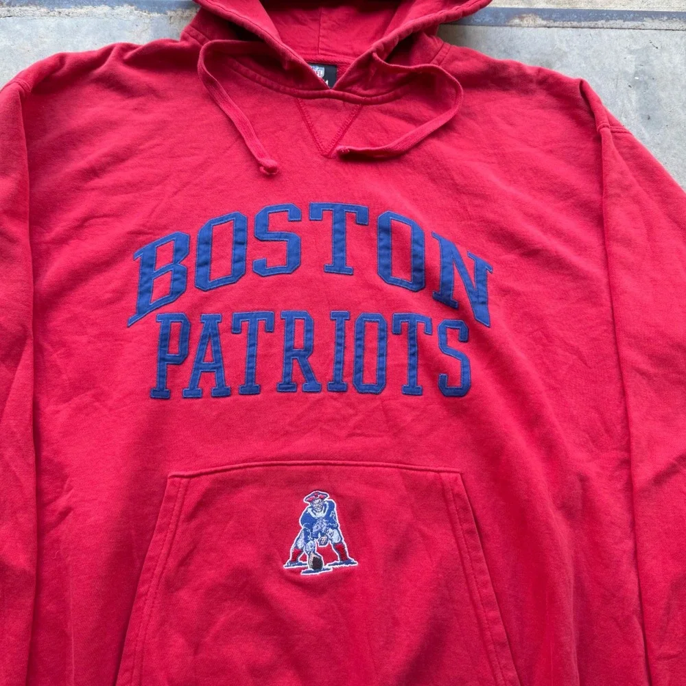 NFL Team Apparel Boston Patriots AFL 50th Anniversary Hoodie Red Mens XL VTG